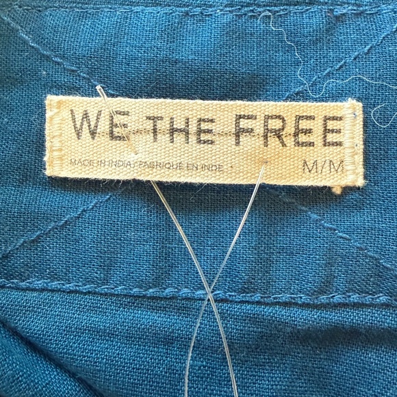 Free People We The Free Tidal Stitch Shirt Blue 25111 - Picture 7 of 8